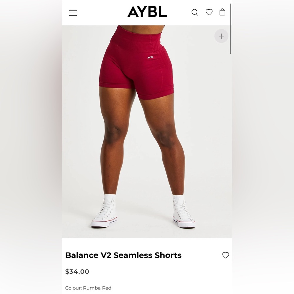 AYBL Balance V2 Seamless Shorts - Rumba Red size SMALL